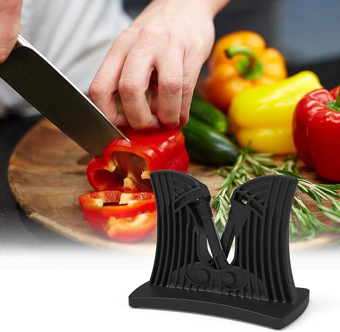 Knife Sharpener As Seen On TV, Homegician Kitchen Knife Edge Sharpener, Metal knife Sharpener, Hone,Sharpens, Beveled, Polishes Dull, Serrated, Standard Blades & Chef's Knives