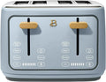 Beautiful 4 Slices Toaster with Touch-Activated Digital Display, Extra Wide Self-Adjusting Slots, Adjustable Shade Control, by Drew Barrymore (Blue)