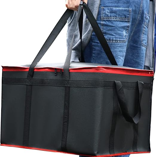 for doordash Catering Bag 22x14x13 Black Red Insulated Food Delivery Bag Cooler Bags Keep Food Warm Catering Therma for doordash Catering Cooler BagsTherma Shopper hot XXXL 22w x 14 lx 13d