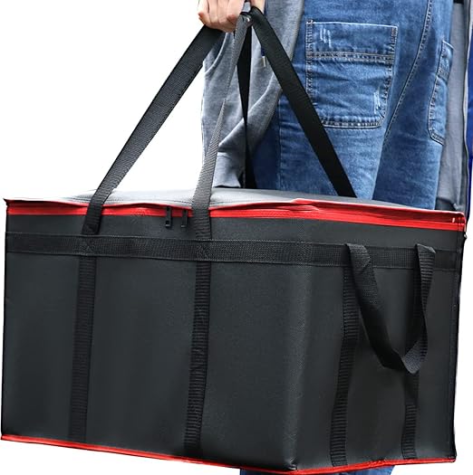 2 Pack XXXL Insulated Food Delivery Bag Black Red Cooler Bags Keep Food Warm Catering Therma for doordash Catering Cooler Bags Keep Food Warm Catering Therma Catering Shopper hot XXXL