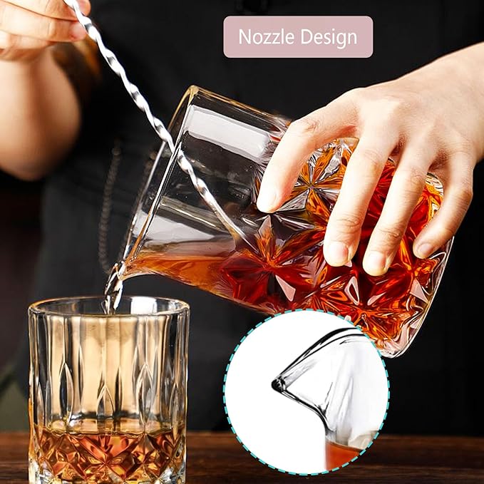 Professional 5-Piece Cocktail Mixing Glass Kit - Bar Set with Muddler, Spoon, Jigger, Hawthorne Strainer