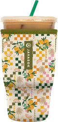 Sok It JavaSok Iced Coffee & Cold Soda Insulated Neoprene Cup Sleeve (Citrus Delight, Large: 30-32oz)