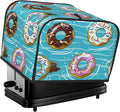 Cartoon Donut 4 Slice Toaster Cover Wide Slot Dustproof Bread Maker Cover Fingerprint Bakeware Protection Kitchen Appliance Cover Toaster Bag