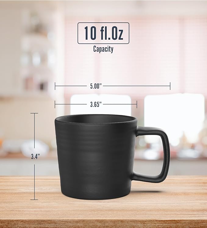 Francois et Mimi Pour Over Drip Coffee Maker Gift Set with Two Coffee Mugs, Non-Electric Pour Over Coffee Dripper, Easy Manual Brew Maker, Dishwasher and Microwave Safe, Filters not included (Black)