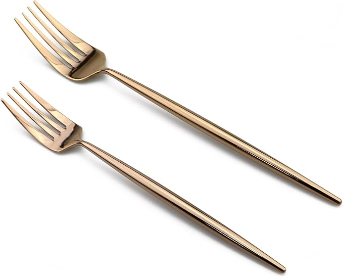 5-Piece Flatware Set, 18/10 Stainless Steel Dishwasher Safe, Mirror Polishing Rose Gold