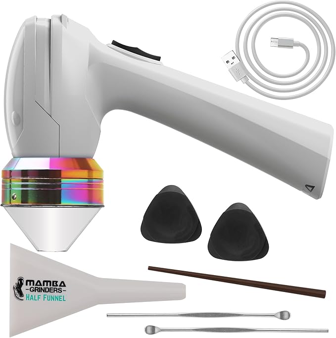 Mamba Original 1g Smoky USB Electric Herb Grinder. Small Portable Metal Herbal Machine & Spice Mill for the Kitchen