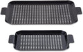 RSVP International Porcelain Coated Steel BBQ Grill Tray/Pan, Outdoor Barbeque Grilling Accessories for Cooking Fish & Vegetables, Dishwasher Safe, Small, 13x7.25/Medium, 16.75x10