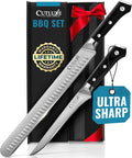 Cutluxe Carving Knife Set for BBQ & Brisket – Razor Sharp German Steel Slicing and Boning Knife for Meat Cutting, Full Tang & Ergonomic Handle, Grilling Gifts for Men – Artisan Series