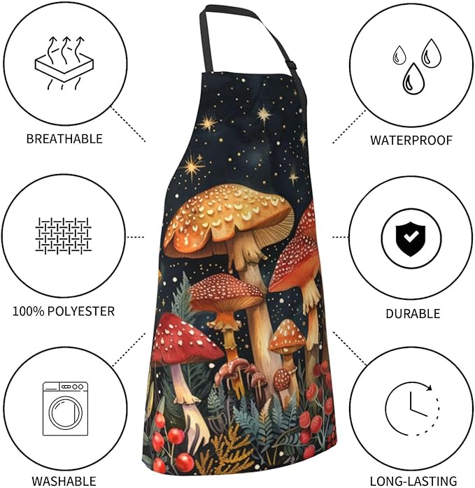 DADABULIU Apron Cooking With Pockets Adjustable Bib For Men Women Waterproof Chef Home Grilling BBQ Drawing