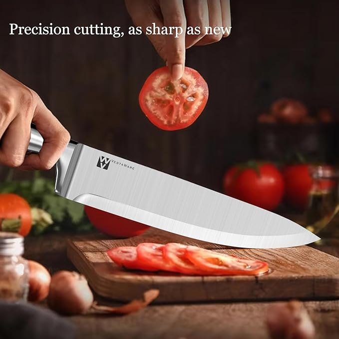 Knife Block Set, Razor-Sharp Kitchen Knife Sets, Stainless Steel Knife Set with Block, 14 Pieces Knives Set for Kitchen, Black Chef Knife Set, Dishwasher Safe, Gifts for Men