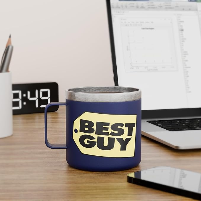 Funny Coffee Mug - BEST GUY Travel Mug 14oz Insulated Stainless Steel - Gifts for Husband, White Elephant Gift Ideas, Dad Gifts, Stocking Stuffers