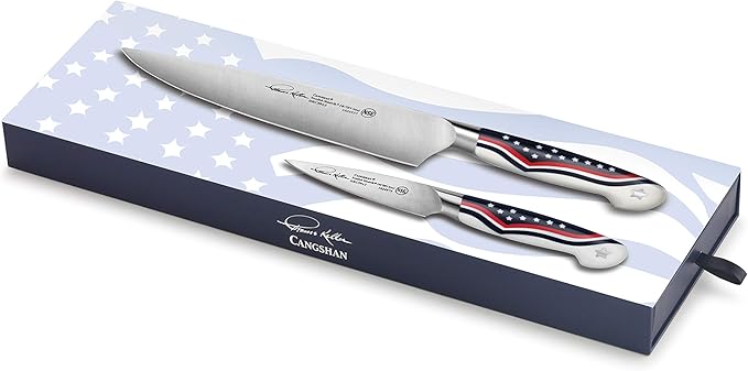 Cangshan United Series 1026115 Swedish 14C28N Steel Forged 2-Piece Starter Knife Set, 8-Inch Chef's Knife and 3.5-Inch Paring Knife