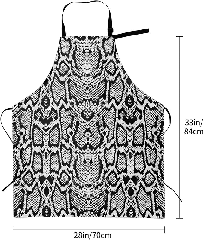 Snakeskin Aprons Cool Aprons with Pockets and Adjustable Mens Apron for Gardening Cooking Kitchen