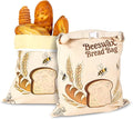 2 Pack Reusable Beeswax Bread Bags for Sourdough, 17inx13in Bread Bags for Homemade Bread, XL Natural Beewax Lined Bread Bag, Freezer Friendly Freshness Preservation for Food Storage