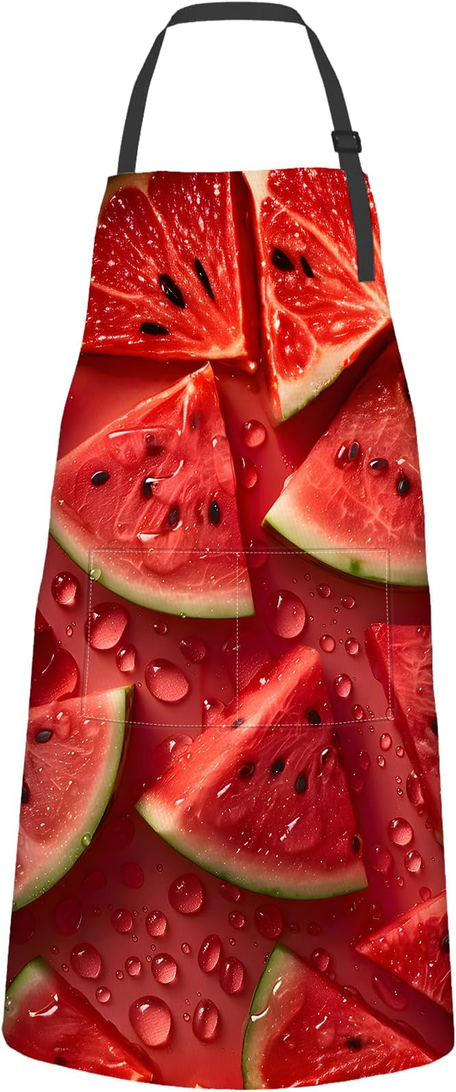 Watermelon Apron,Oxford Fabric Adjustable Kitchen Apron with 2 Pockets,Waterproof Cooking Aprons for Men Women Mom Wife Dad,Ideal Gifts for Coffee House,Shop,Baking,BBQ,Housewarming,28x33in