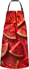 Watermelon Apron,Oxford Fabric Adjustable Kitchen Apron with 2 Pockets,Waterproof Cooking Aprons for Men Women Mom Wife Dad,Ideal Gifts for Coffee House,Shop,Baking,BBQ,Housewarming,28x33in