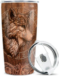 winorax Wolf Tumbler Wolves Gifts For Women Men Wolf Cup 20oz Stainless Steel Insulated Tumblers Coffee Travel Mug Cup Equestrian Gifts For Birthday Christmas