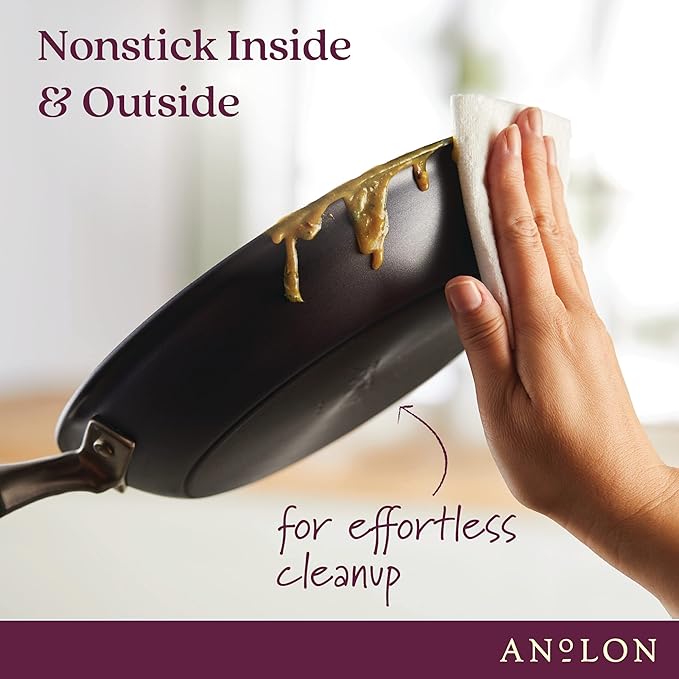 Anolon Advanced Home Hard-Anodized Nonstick Wide Stock Pot/Stockpot (7.5-Quart, Moonstone)