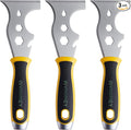 VOOMEY 12-in-1 putty knife, paint scraper tool, stainless steel paint scraper,3 Pack, three color rubber covered handle,metal scraper used for cleaning paint rollers, removing wall cracks,etc
