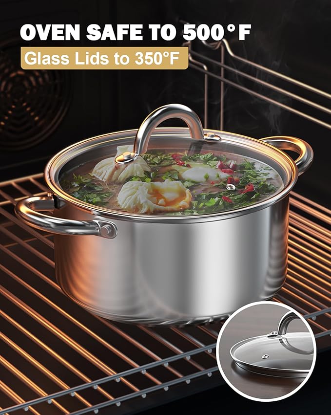 Cook N Home 8 Quart Stainless Steel Stockpot with Lid