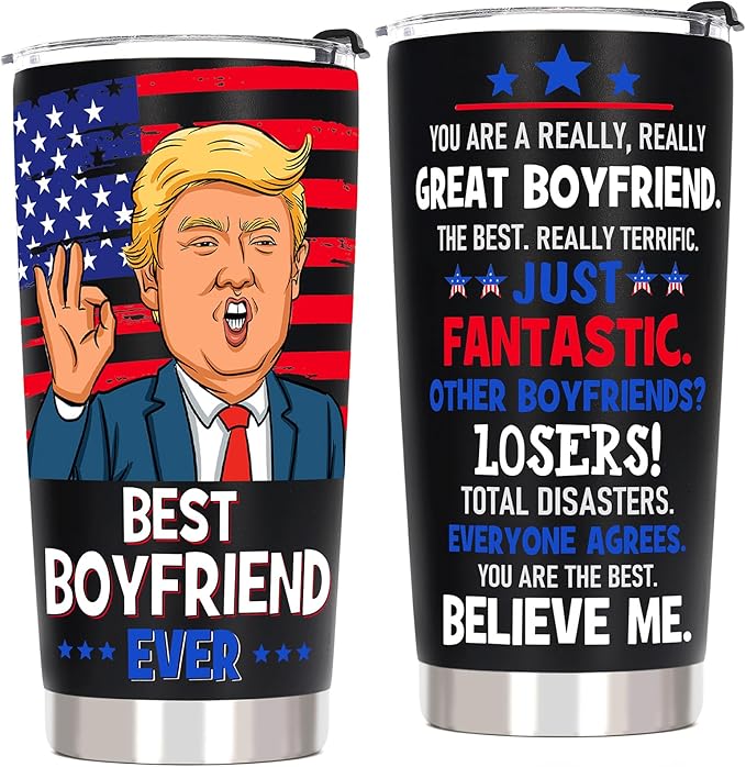 Best Gifts for Boyfriend Gifts from Girlfriend - Funny Christmas Anniversary Birthday Gift for Him Boyfriend Bf, Valentines Day Tumbler Cup, 20 OZ Stainless Steel Insulated Travel Coffee Tumbler Cup