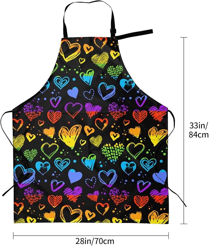 LGBT Aprons Gay Aprons with Pockets and Adjustable Rainbow Apron for Gardening Cooking Kitchen