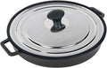 MasterPan Non-Stick Stovetop Oven Grill Pan with Heat-in Steam-Out Lid, nonstick cookware, 12", Black,