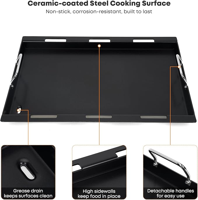 Stanbroil Nonstick Griddle Insert for Weber Spirit 300, Spirit 400 Series, Full Size Flat Top Griddle for Weber Spirit 310 315 320 330 335 425 435, Rust-Resistant
