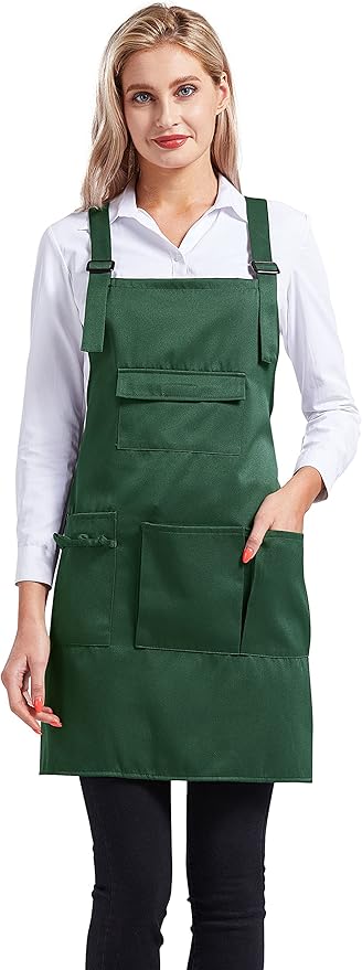 Nanxson Adjustable Women Bib Apron Multi Function Professional Salon Stylist Work Apron with Tool Pockets CF3010