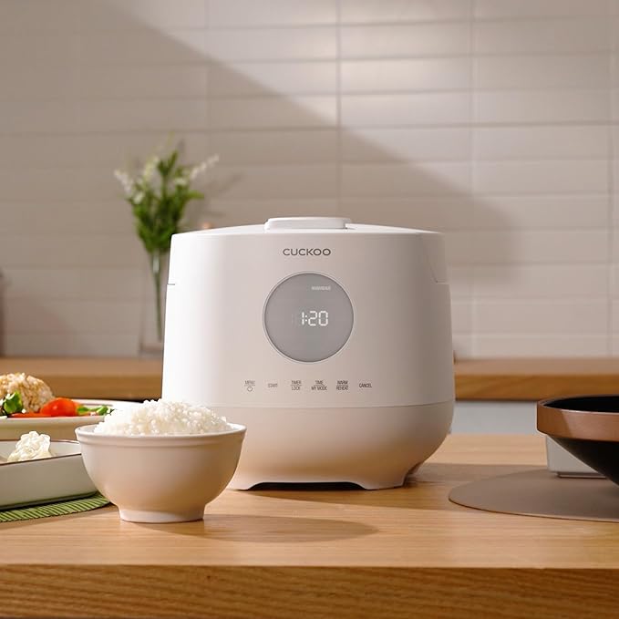 CUCKOO Micom Rice Cooker 6 Cup Uncooked / 12 Cup Cooked, Korean Fuzzy Logic Rice Cooker with Steam Tray, Versatile Food Steamer & Warmer with Non-Stick Inner Pot, Rice Maker, White (CR-0661F)