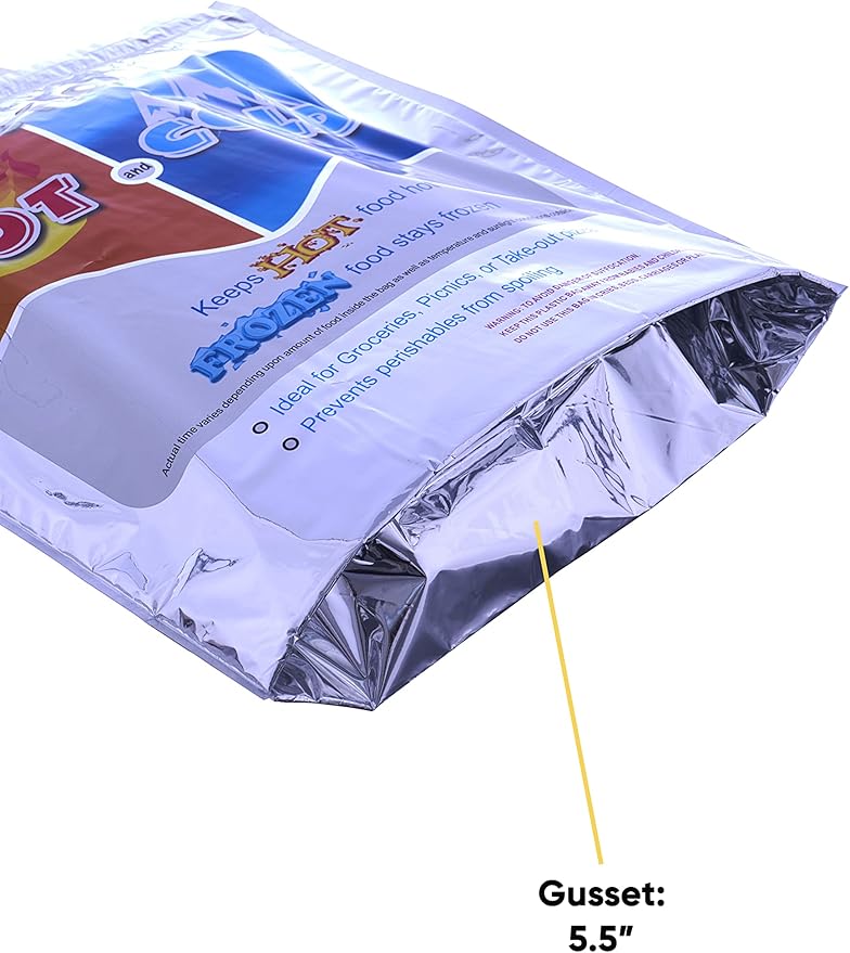 Superio Hot and Cold Insulated Bags for Food Delivery, Grocery Shopping Bags, Food Storage for Hot and Frozen Food for Travel, Disposable Cooler Bag
