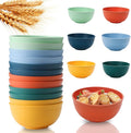 Lazycorner 12 Pcs Wheat Straw Cereal Bowls 26 Oz Wheat Straw Bowls Set Reusable Plastic Bowls for Soup Microwave & Dishwasher Safe Soup and Salad Bowls