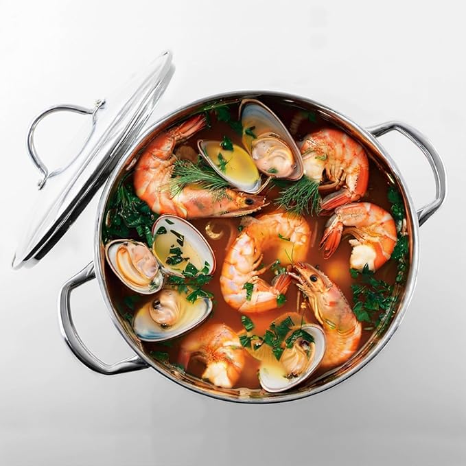 GreatChef Stock Pot Stainless Steel for Cooking Riveted Handle, Heavy Duty Vessel,Induction Compatible All Cooktops in Use, Dishwasher & Oven Safe (14 Quart)