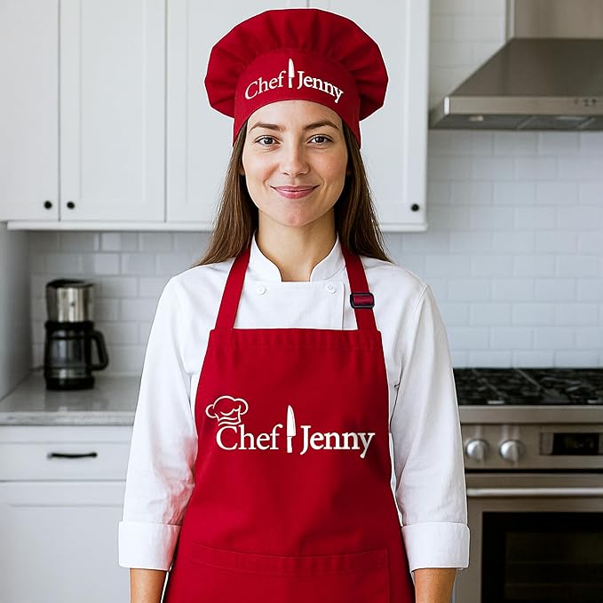 Chef Apron Men, Women, Personalized Adult Aprons for Women and Men, Personalized Baking Gifts, Professional Aprons for Chefs, Men - Women Cooking Gift for Christmas, Birthday, Fathers Day, Mothers Day