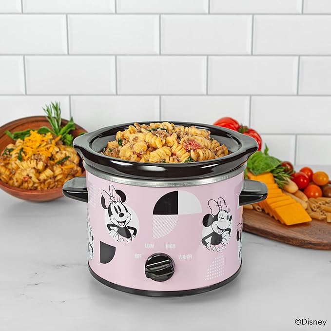 Uncanny Brands Disney Minnie Mouse 2qt Slow Cooker - Small Kitchen Appliance