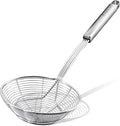 Anaeat Stainless Steel Spider Strainer Skimmer - Solid Kitchen Strainer Ladle with Long Handle for Cooking and Frying, Reinforced Double Coil Slotted Spoons for Pasta, Noodle, Spaghetti (7 Inch)
