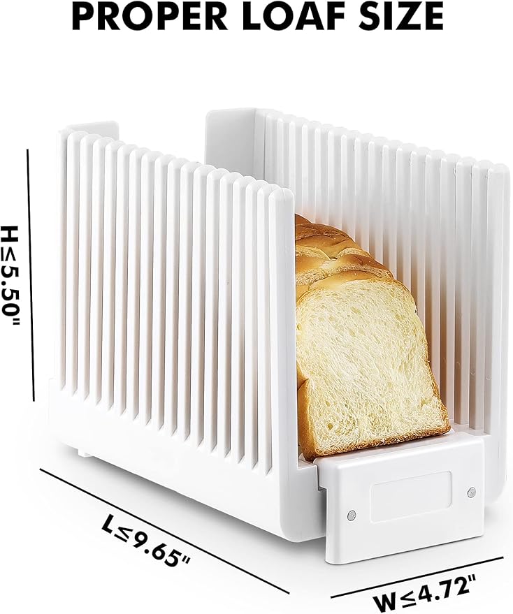 Bread Slicer for Homemade Bread Loaf Bagels, Bread Slicing Guide Easy to Clean Flodable and Campact Bread Cutter without BPA