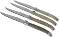 French Home Laguiole 4-Piece Steak Knife Set – Sophisticated Stainless Steel Dinner Knives with Handles of Neutral Tones & Iconic Bee Emblem – Serrated Knives for Smooth Cutting (9.25")