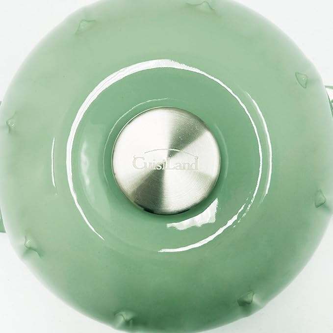 Cuisiland Enameled Cast Iron Bread Cloche – Dome Lid Dutch Oven for Artisan Sourdough Baking – Heat-Retaining, Nonstick Bakeware for Crispy Crust & Even Baking – Oven Safe, Elegant Green Design