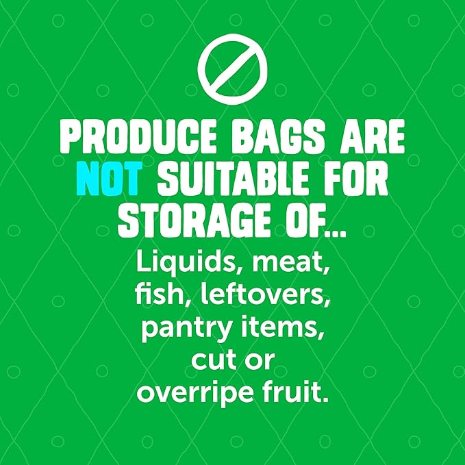 Ziploc Food Storage Produce Bags, Seal Top to Keep and Control Moisture, 50 Bags Total