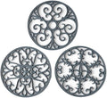Silicone Trivet Mat - Hot Pot Holder Hot Pads for Table & Countertop - Teapot Trivet Kitchen Trivets - Non-Slip & Heat Resistant Modern Kitchen Hot Pads for Pots & Hot Dish Grey Trivet Set of 3