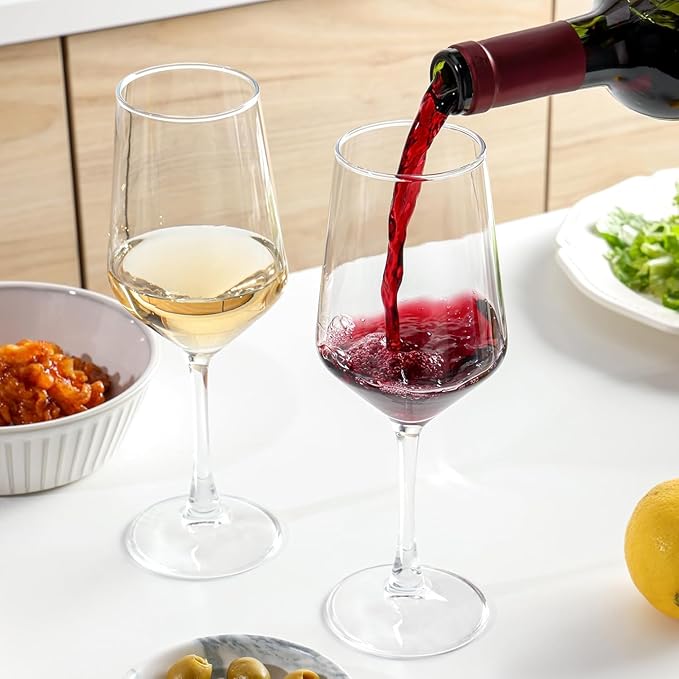 Wine Glasses Set of 8, 13.5oz Red White Wine Glasses,Lead-free Long Stem Wine Glasses for Home, Party, Wedding, Ideal Wine Accessories Gift,Clear