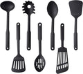 TJ POP Kitchen Utensils Set, 7PCS Cooking Utensils Set 410F° Heat Resistant & Non-stick Food Nylon Kitchen Gadgets Accessories For Cookware, BPA Free Kitchen Tools Gift (Black)