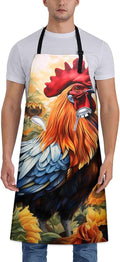 Rooster Apron for Women Men 28x33in, Kitchen Chef Aprons with 2 Pockets, Polyester, Chicken Apron