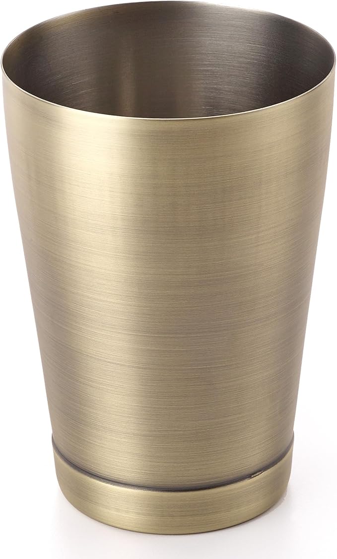 Barfly Cocktail Shaker Tin, Small 18 oz (532 ml), Antique Gold