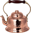 Handcrafted Turkish Copper Teapot with Wooden Handle – 1.3L Hammered Traditional Kettle for Tea, Herbal Infusions, Decorative Use (Maras Teapot)