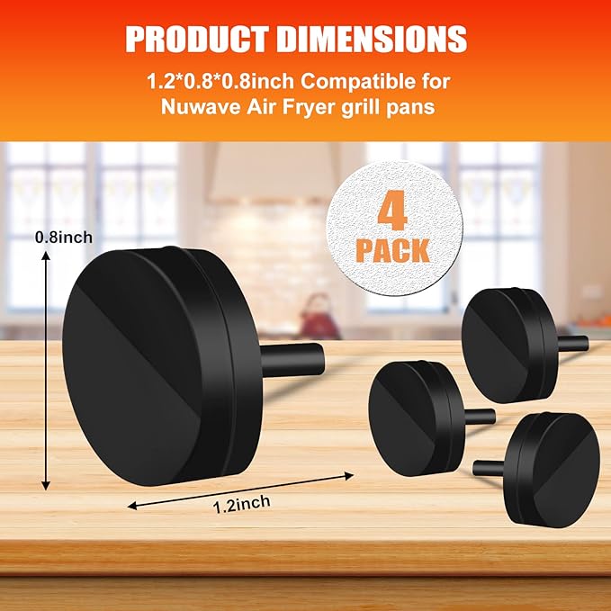 Air Fryer Grill Pan for Nuwave Brio, Replacement 6 IN 1 8QT 7 IN 1 7.25 QT Air Fryer Grill Plate Crisper Plate Rack Parts with Rubber Bumper Tips for Nuwave Brio Air Fryer Oven, Black