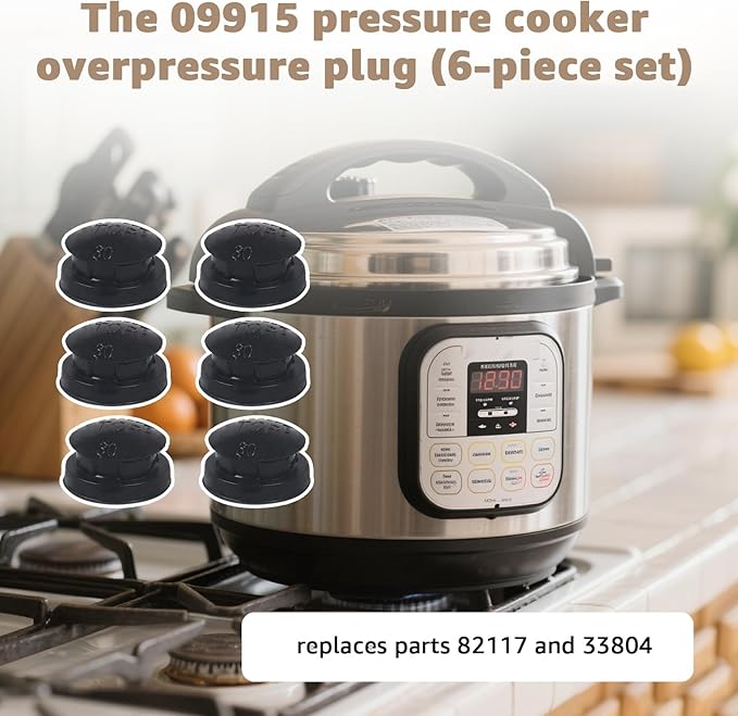 09915 Pressure Cooker Overpressure Plug (6-Pack) - Compatible with Presto Pressure Cooker Replacement Parts