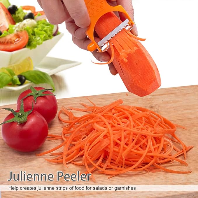 LHS Vegetable Peelers, 3 Pack Potato Peelers for Apple Fruit Carrot Zucchini Cucumber Potatoes, Stainless Steel Shredder Slicer Multifunctional Veggie and Fruit Peeler