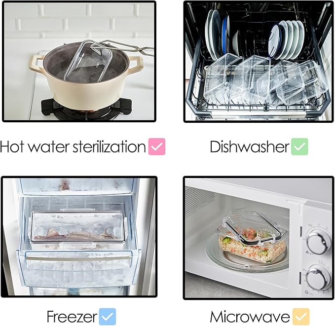 Airtight Food Storage Containers with Lids Gift Set (6pack) BPA-Free | Clear | Microwave, Freezer and Dishwasher Safe | Leak-Proof | Kitchen Fridge Organizer Fruit Boxes | Fresher Food